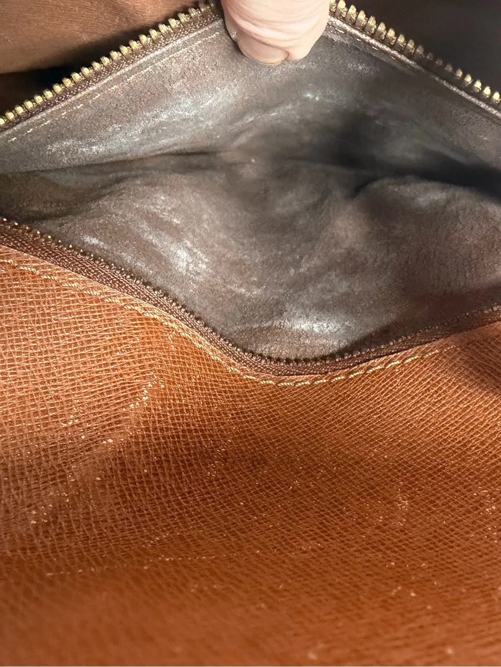 Vintage Louis Vuitton Monogram Crossbody Bag in Brown and Tan
